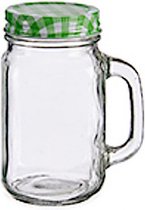 voorraadpot 430 ml glas transparant/groen