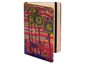 notitieboek bomen A6 blanco 17,5 x 12,5 cm rood