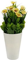 kunstplant Madeliefjes 10 x 22 cm wit/groen/geel