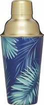 cocktailshaker Tropical Leaves 500ml RVS blauw/groen
