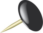 punaises Sun 9,5 mm messing zwart/goud 100 stuks