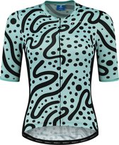 Rogelli Abstract - Fietsshirt Korte Mouwen - Dames - Maat XL - Turquoise, Zwart