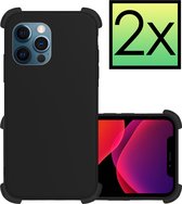 Hoes voor iPhone 12 Pro Max Hoesje Cover Shock Proof Case Hoes - 2 stuks - Zwart