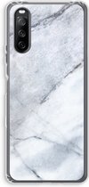 Case Company® - Sony Xperia 10 III hoesje - Witte marmer - Soft Cover Telefoonhoesje - Bescherming aan alle Kanten en Schermrand