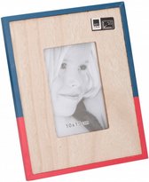 fotolijst 21x26 cm hout blauw/rood