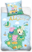 dekbedovertrek Aloha Peppa Pig 200 cm blauw/groen