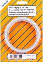 tissue tape dubbelzijdig 12 mm x 10 m foam wit