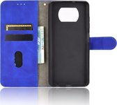 POCO X3 Pro Hoesje - Mobigear - Retro Serie - Kunstlederen Bookcase - Blauw - Hoesje Geschikt Voor POCO X3 Pro