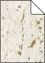 Proefstaal ESTAhome behangpapier kurk gebroken wit en goud - 139335 - 26,5 x 21 cm