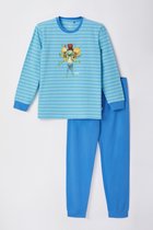 Woody pyjama jongens - blauw fijn gestreept - Maya de Bij - 221-1-CPA-Z/928 - maat 92