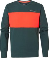 Petrol Industries - Heren Colorblock sweater - Oranje - Maat S