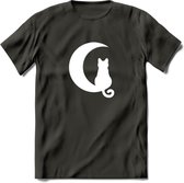 Nacht Wacht - Katten T-Shirt Kleding Cadeau | Dames - Heren - Unisex | Kat / Dieren shirt | Grappig Verjaardag kado | Tshirt Met Print | - Donker Grijs - M