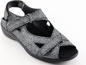 Durea 7258 H - Volwassenen Platte sandalen - Kleur: Zwart - Maat: 38