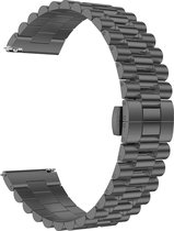 Stalen Smartwatch bandje - Geschikt voor  Fossil Gen 6 - 44mm Presidential stalen band - zwart - Strap-it Horlogeband / Polsband / Armband