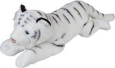 Grote pluche witte tijger knuffel 60 cm - Tijgers wilde dieren knuffels - Speelgoed voor kinderen