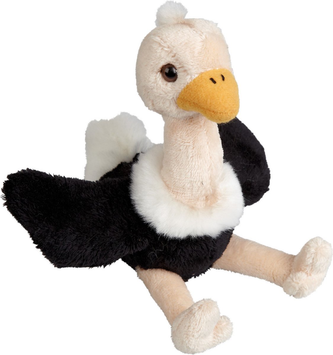 Ravensden Pluche dierenknuffel - Struisvogel - 15 cm - vogel knuffels - speelgoed