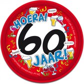 dienblad 60 jaar 30 cm staal rood/wit