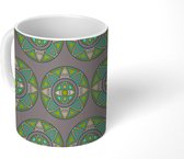 Mok - Koffiemok - Mandala - Design - Groen - Patronen - Mokken - 350 ML - Beker - Koffiemokken - Theemok