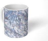 Mok - Luxe - Marmer print - Zilver - Design - Mokken - 350 ML - Beker - Uitdeelcadeautjes