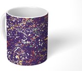 Mok - Patronen - Verf - Abstract - Paars - Mokken - 350 ML - Beker - Uitdeelcadeautjes