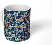 Mok - Verf - Patronen - Spetters - Zwart - Mokken - 350 ML - Beker - Uitdeelcadeautjes