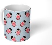 Mok - Koffiemok - Pinguïn - Maretak - Kerstmis - Patronen - Meisjes - Mokken - 350 ML - Beker - Koffiemokken - Theemok