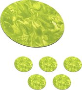 Onderzetters voor glazen - Rond - Groen - Marmer - Verf - Design - 10x10 cm - Glasonderzetters - 6 stuks