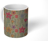 Mok - Koffiemok - Vintage - Flora - Bohemian - Design - Mokken - 350 ML - Beker - Koffiemokken - Theemok