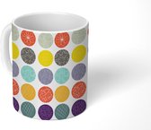 Mok - Koffiemok - Stippen - Patronen - Line Art - Mokken - 350 ML - Beker - Koffiemokken - Theemok