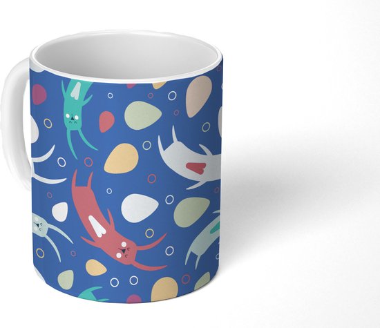 Mok - Koffiemok - Konijnen - Pastel - Regenboog - Patronen - Mokken - 350 ML - Beker - Koffiemokken - Theemok