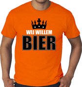 Grote maten Koningsdag t-shirt Wij Willem bier - oranje - heren - koningsdag outfit / shirts XXXL