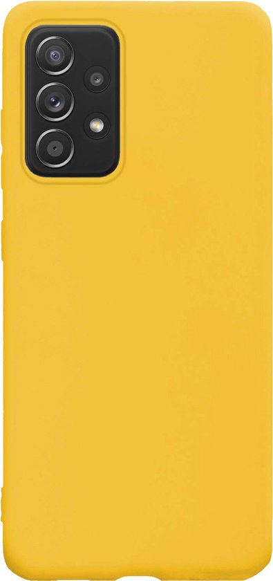 Coque Samsung A53 avec 2x protections d'écran - Coque Samsung Galaxy A53 - Coque Samsung A53 en Siliconen avec 2x protections d'écran - Jaune