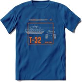 T32 Heavy tank leger T-Shirt | Unisex Army Tank Kleding | Dames / Heren Tanks ww2 shirt | Blueprint | Grappig bouwpakket Cadeau - Donker Blauw - L