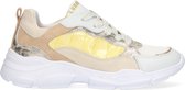 Braqeez 422283-500 Meisjes Lage Sneakers - Beige/Bruin/Print/Geel/Wit - Leer - Veters