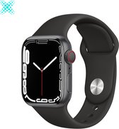 MY PROTECT® Siliconen Apple Watch Bandje Voor Series 1/2/3/4/5/6/7/SE 38/40/41 mm - Sportbandje Maat M/L - Zwart