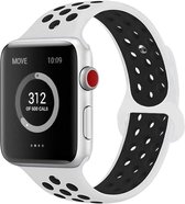 Mobigear Active Siliconen Bandje Geschikt voor Apple Watch Series 5 (44 mm) - Zwart / Wit