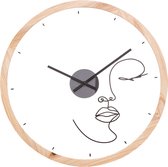 Eazy Living Wandklok Ø 45 cm Line Art Gezicht