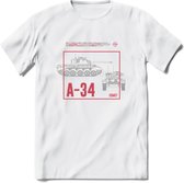 A34 Comet leger T-Shirt | Unisex Army Tank Kleding | Dames / Heren Tanks ww2 shirt | Blueprint | Grappig bouwpakket Cadeau - Wit - S
