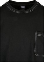 Urban Classics - Heavy Oversized Contrast Stitch Longsleeve shirt - L - Zwart/Wit