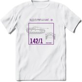 Stug 3 Tank Destroyer leger T-Shirt | Unisex Army Tank Kleding | Dames / Heren Tanks ww2 shirt | Blueprint | Grappig bouwpakket Cadeau - Wit - S