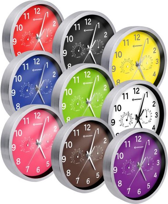 BRESSER MyTime LEDsec Horloge murale 24 cm avec affichage de la température