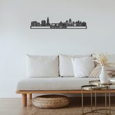 Skyline Roeselare Zwart Mdf 90 Cm Wanddecoratie Voor Aan De Muur Met Tekst City Shapes