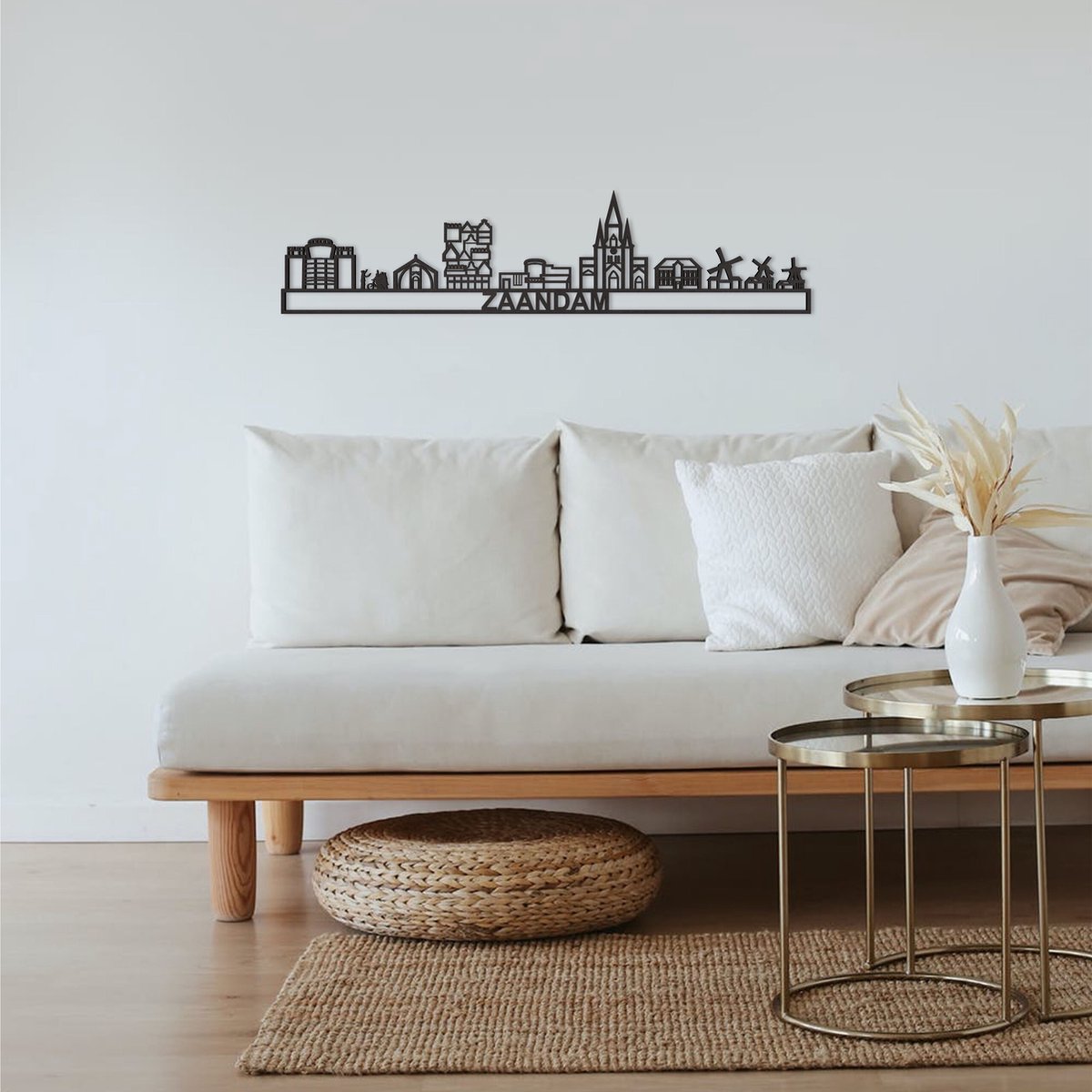 Skyline Zaandam Zwart Mdf 130 Cm Wanddecoratie Voor Aan De Muur Met Tekst City Shapes