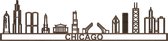 Skyline Chicago Notenhout 165 Cm Wanddecoratie Voor Aan De Muur Met Tekst City Shapes
