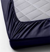 Y-NOT - Crispy Cotton Hoeslaken Matras - 140x200 - tot 25 cm matrasdikte - 100% Katoen - 180 draaddichtheid - Navy