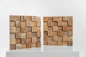 Teak plakhout | Blocks Naturel | Paneel 30x30x2