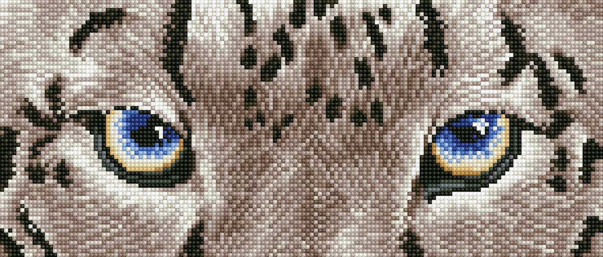 DIAMOND DOTZ Snow Leopard Spy - Diamond Painting - 8.906 Dotz - 42x18 cm