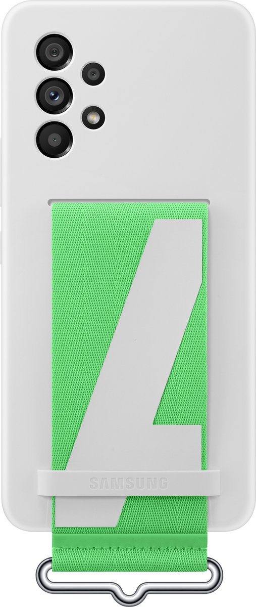 Samsung Sillicone Hoesje met Strap - Samsung Galaxy A53 - Wit