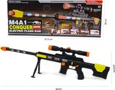 M4A1 CONQEUR Flash GUN speelgoed geweer - met schietgeluiden en led lichtjes - 83CM (incl. batterijen)