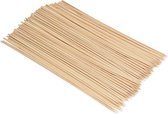 Navaris bamboe prikker spiesjes (100) - Lange houten bamboeprikkers voor kebab, gril, BBQ, fruit, chocoladefontein, marshmallows roosteren - 40 cm lang